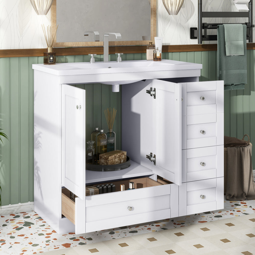 [Cabinet Only] 36" Gray Bathroom Vanity(Sink not included)