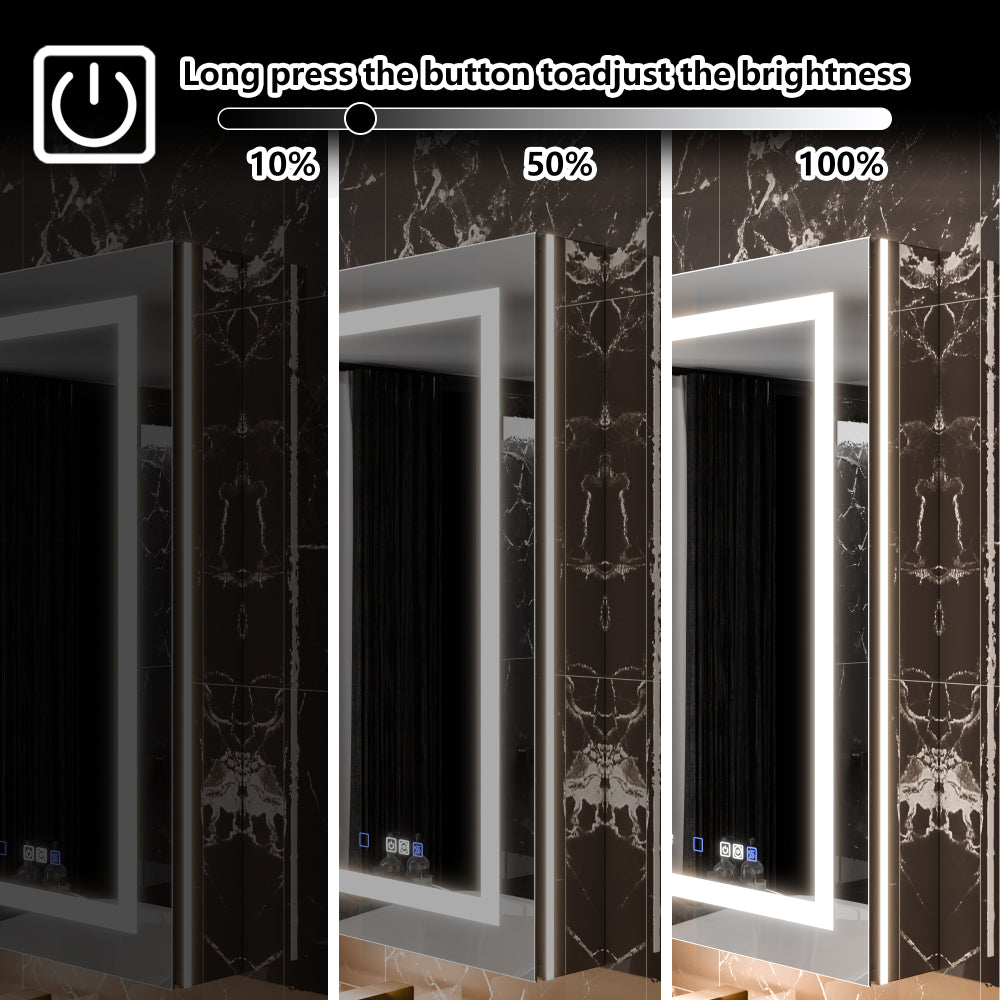 Smart LED Medicine Cabinet with GFCI Outlet & Blum Hinges, Built-in High-Power Outlet , 24*36inch , Stepless Dimming & Anti-Fog , Integrated Design , Multifunctional Bathroom Storage , Left Hinge