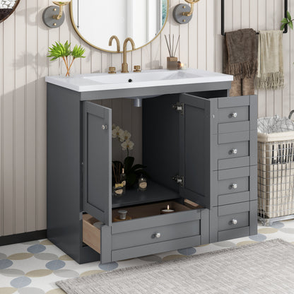 [Cabinet Only] 36" Gray Bathroom Vanity(Sink not included)