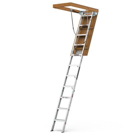 Aluminum Attic Ladder 350-pound Capacity 22 1/2" x 54" Opening 7-10ft Ceiling