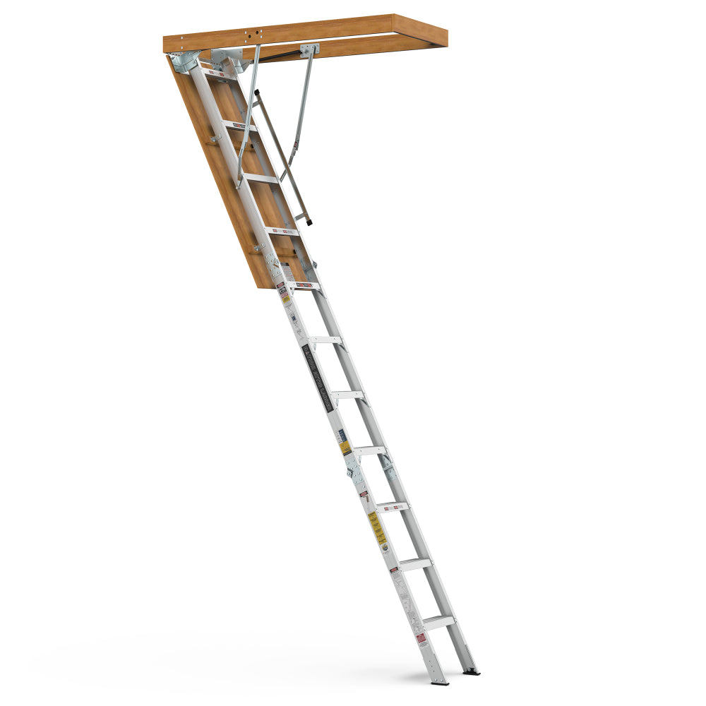 Aluminum Attic Ladder 350-pound Capacity 22 1/2" x 54" Opening 7-10ft Ceiling