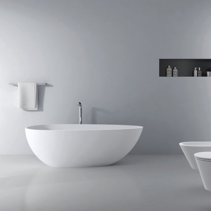 66.9 inch freestanding solid surface soaking bathtub for bathroom