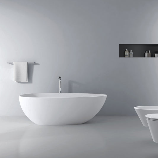 66.9 inch freestanding solid surface soaking bathtub for bathroom