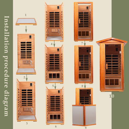 One person Far infrared Khaya outdoor sauna room