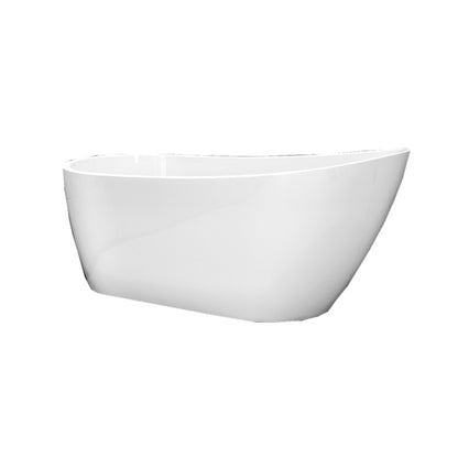 67"Special-shaped Freestanding Slipper Bathtub: Gloss White Finish, Chrome Overflow & Pop-Up Drain, cUPC Certified