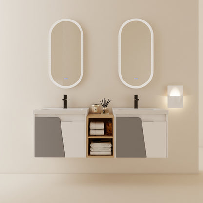 24 Inch Soft Close Doors Bathroom Vanity With Sink, For Small Bathroom,(KD-Packing)