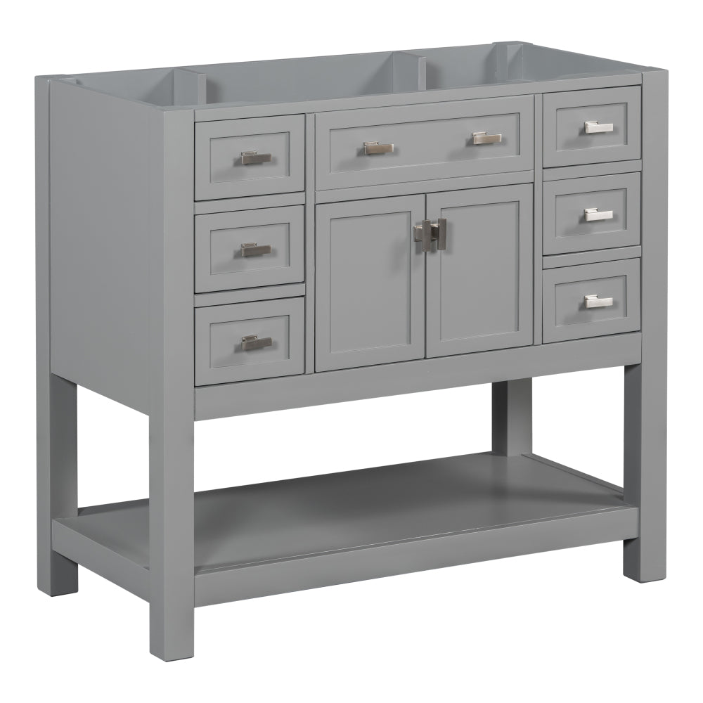 36'' Bathroom Vanity with Top Sink, Modern Bathroom Storage Cabinet with 2 Soft Closing Doors and 6 Drawers, Single Sink Bathroom Vanity (Same as SW000116AAE)