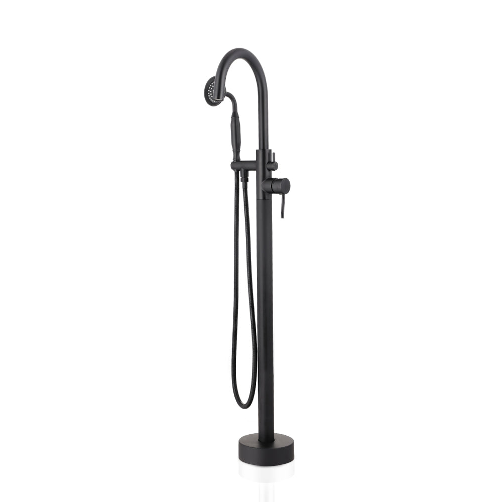 Freestanding Tub Filler Bathtub Faucet Chrome with Hand Held Shower Floor-Mount