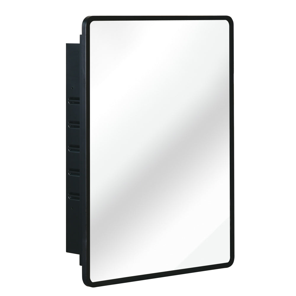 Black 24x30 inch  Metal Framed Wall mount or Recessed Mirror Cabinet