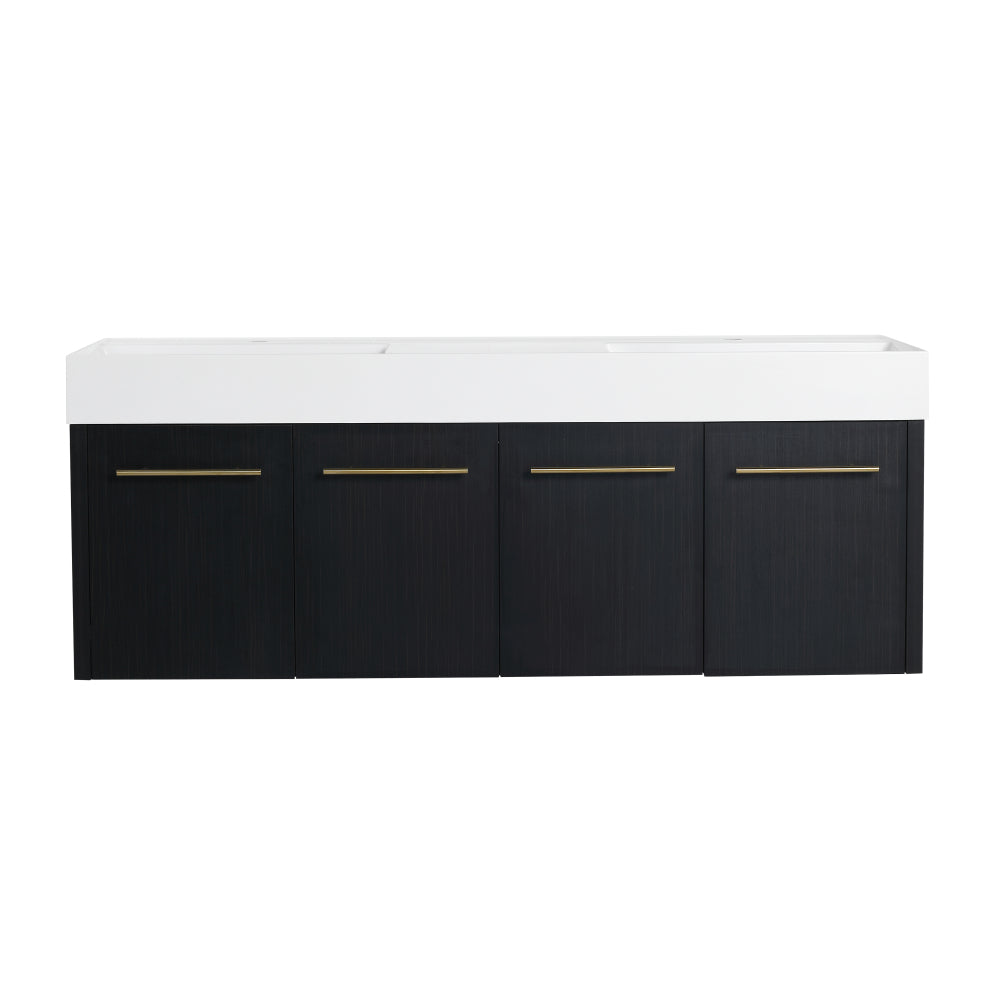 60 Inch Wall-mounted Bathroom Vanity (Only the Cabinet Body, No Top Sink)-BVB09160BCT