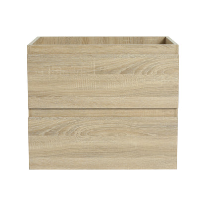 24" Wall-Mounted Bathroom Vanity With Ceramic Sink, 2-Soft Close Drawers, KD-Package