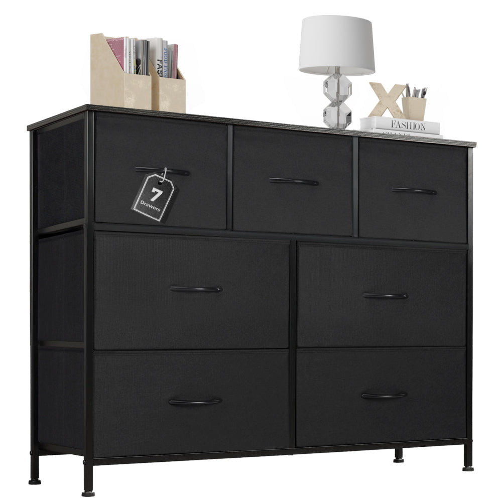 Drawers Dresser Chest of Drawers,Metal Frame and Wood Top,Black,two packs