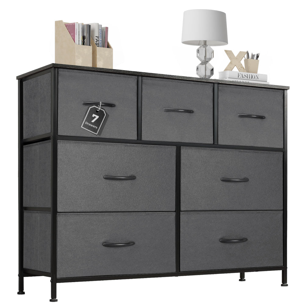 Drawers Dresser Chest of Drawers,Metal Frame and Wood Top,4bc,Gray