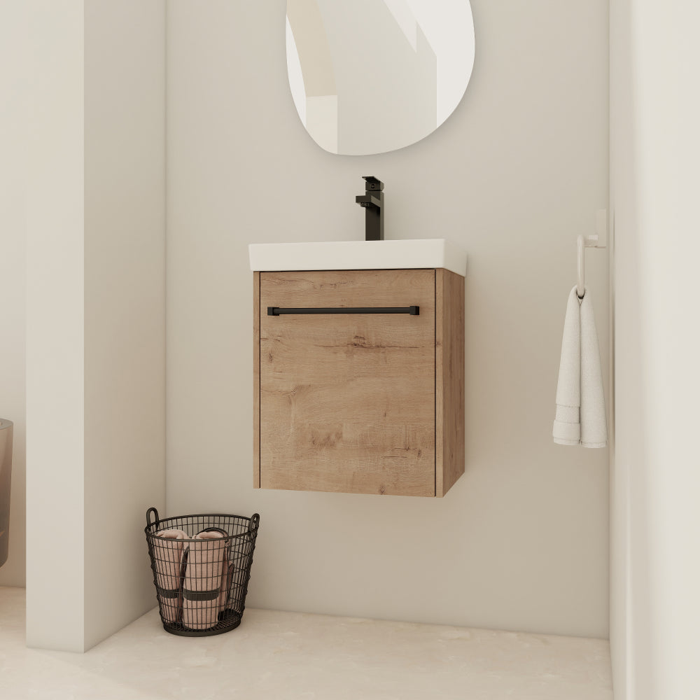 20'' Floating Wall-Mounted Bathroom Vanity with Resin Sink & Soft-Close Cabinet Door