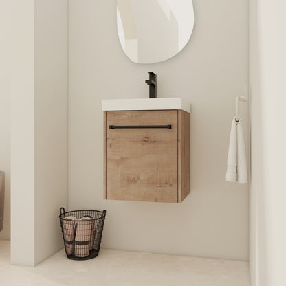 20'' Floating Wall-Mounted Bathroom Vanity with Resin Sink & Soft-Close Cabinet Door
