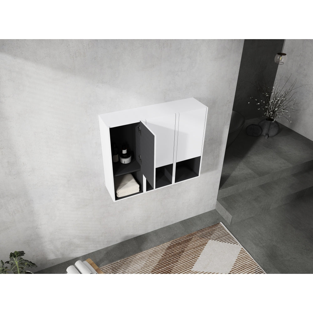 12" Bathroom Side Cabinet, 2-Soft Close Doors, Float Mounting Design, 12*2(KD-Packing)