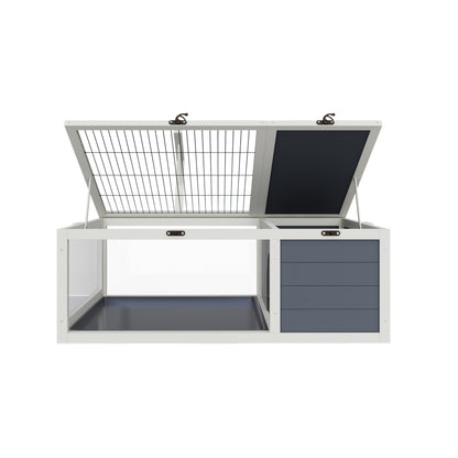 39.5＂Wood Tortoise House Indoor Turtle Habitat Reptile Cage for Lizards, Geckos, with Removable Waterproof Tray,Light Support,Acrylic Window