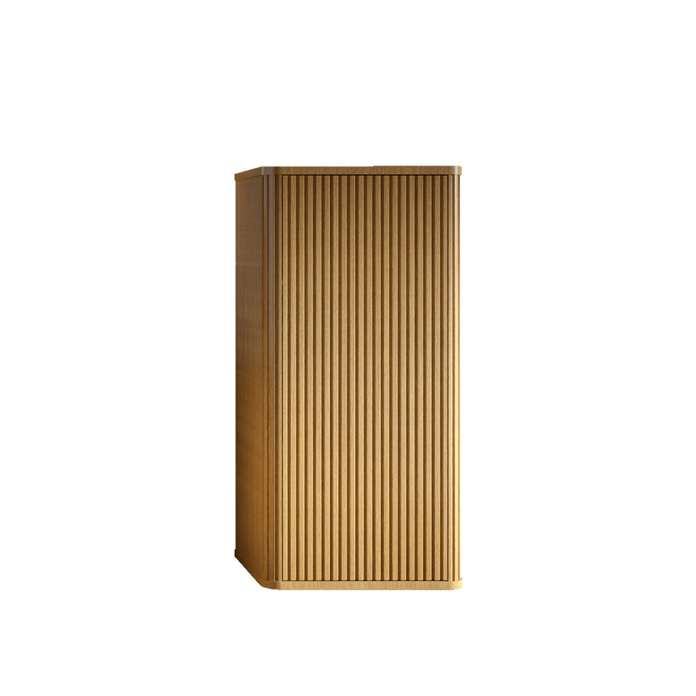 U046-Etna24W-305 Etna 24" Striped Walnut Bathroom Vanity with White Ceramic Sink, Wall Mounted Floating Bathroom Vanity for Modern Bathroom, Pre-assembled