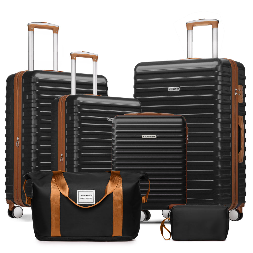 ABS Luggage Sets 6 Pieces, Expandable Suitcase Sets with Duffel Bags, Blue