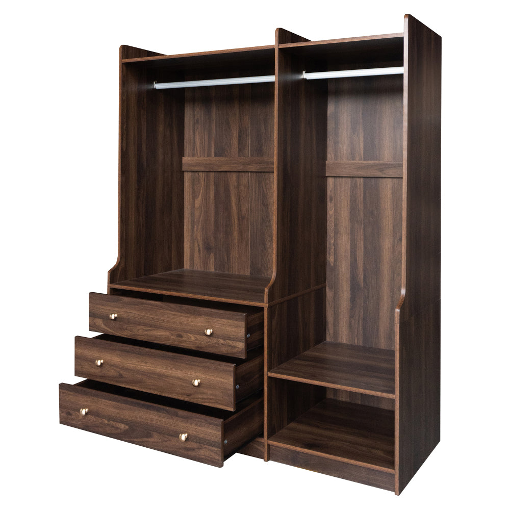 Open Wooden Wardrobe Storage for Bedroom, Brown