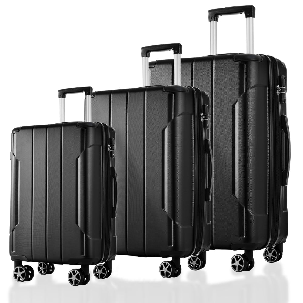 Luggage Sets 3 Piece, Expandable Hard shell ABS Suitcases with Double Spinner, Travel luggage Set with TSA Lock (20/24/28inch, Blue)