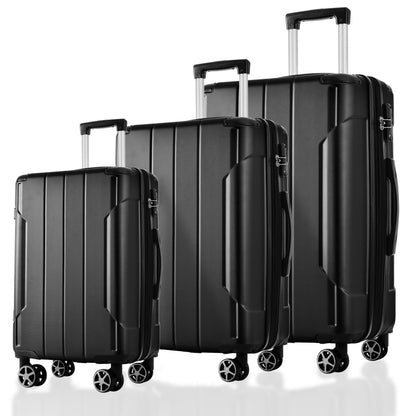 Luggage Sets 3 Piece, Expandable Hard shell ABS Suitcases with Double Spinner, Travel luggage Set with TSA Lock (20/24/28inch, Blue)