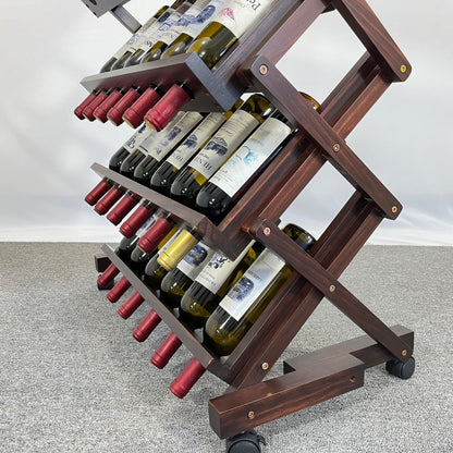 26 Bottles Freestanding wine rack,Wine Storage Rack, Freestanding Display Rack for Kitchen, Pantry, Cellar,walnut