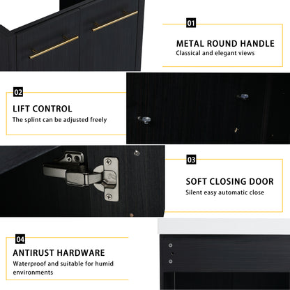 24 Inch Freestanding Bathroom Vanity (Without Top Sink)-BVB09224BCT