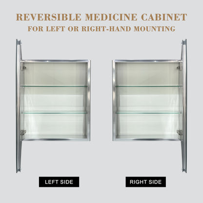 20x26 inches Medicine cabinet with mirror Surface Mount or Recess aluminium Bathroom Livingroom