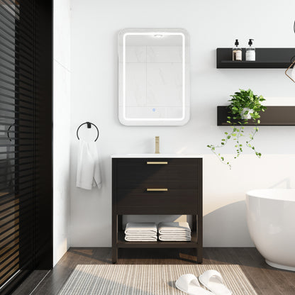 30 Inch Bathroom Vanity Plywood With 2 Drawers (Only Vanity ,without Basin)-BVB01030IMO