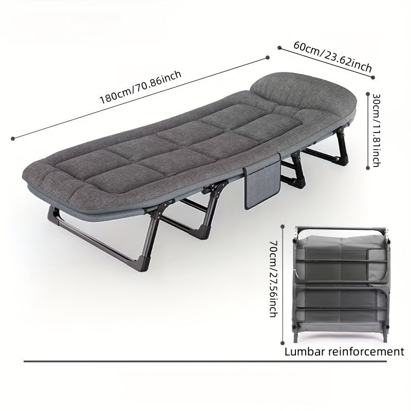 1 piece portable outdoor folding bed, suitable for camping and travel, adult size, steel stand, easy to store. For outdoor use only