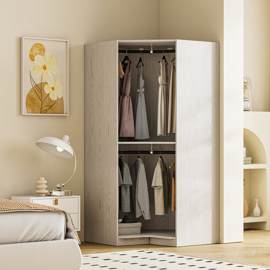 Polygon Corner Wardrobe, Natural