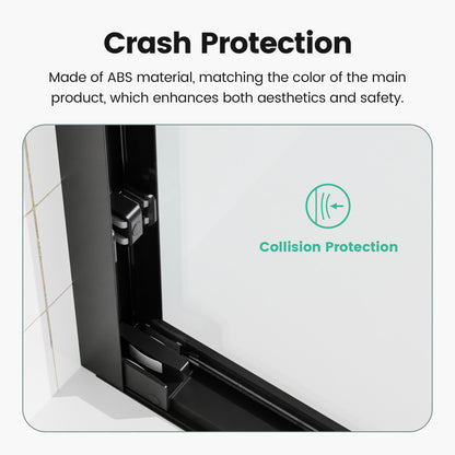 56"-60"W*70" H  Semi-Frameless Double Sliding Shower Door, Bypass Shower Door, 1/4" (6mm) Thick SGCC Tempered Glass Door,  Matte Black