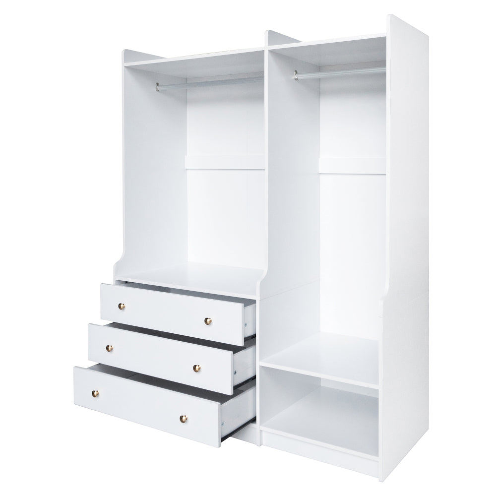 Open Wooden Wardrobe Storage for Bedroom, White