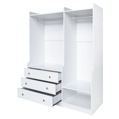 Open Wooden Wardrobe Storage for Bedroom, White