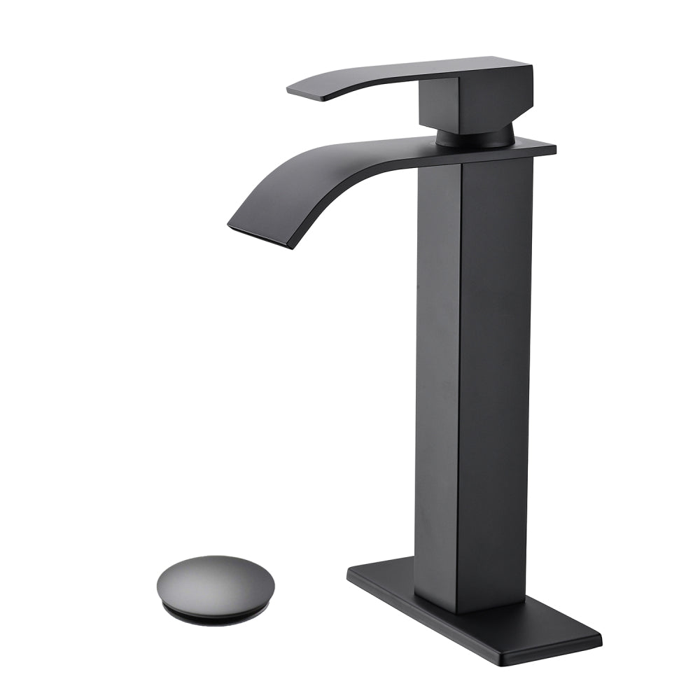 Waterfall Spout Bathroom Faucet,Single Handle Bathroom Vanity Sink Faucet