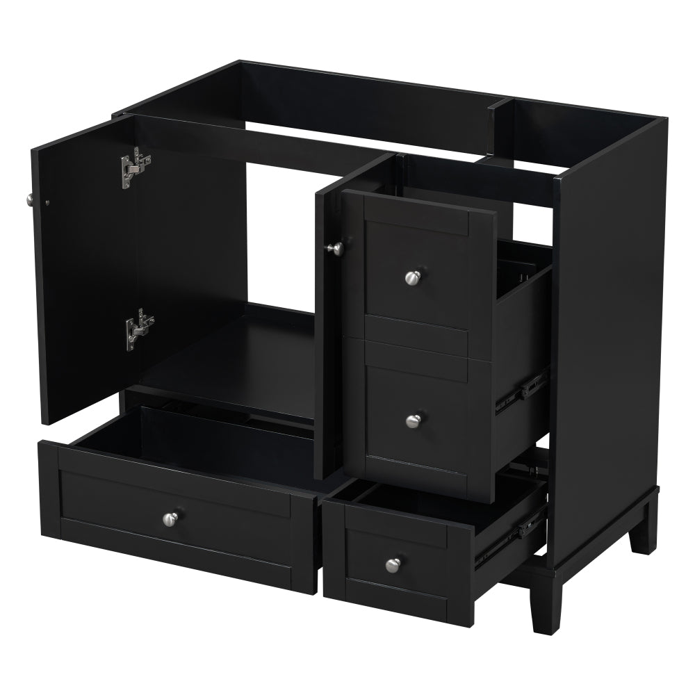 [Cabinet Only] 36" Bathroom Vanity-Black (Sink not included)