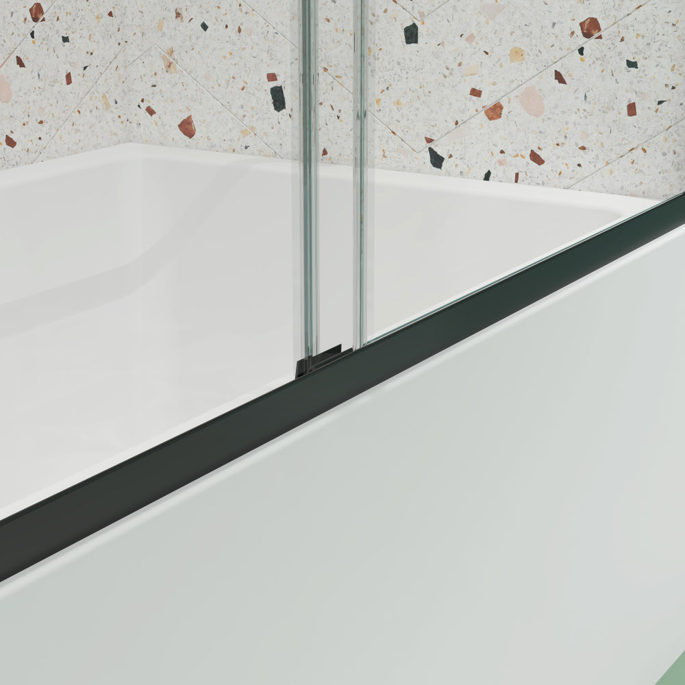 Bypass shower door, sliding door, with 1/4" tempered glass and Matted black finish 50-54"x70"
