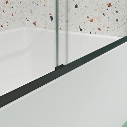 Bypass shower door, sliding door, with 1/4" tempered glass and Matted black finish 50-54"x70"