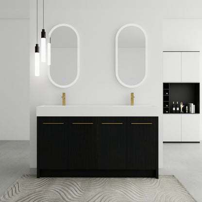 48 Inch Freestanding Bathroom Vanity with Resin Sink, With Soft Closing Door, KD-Package