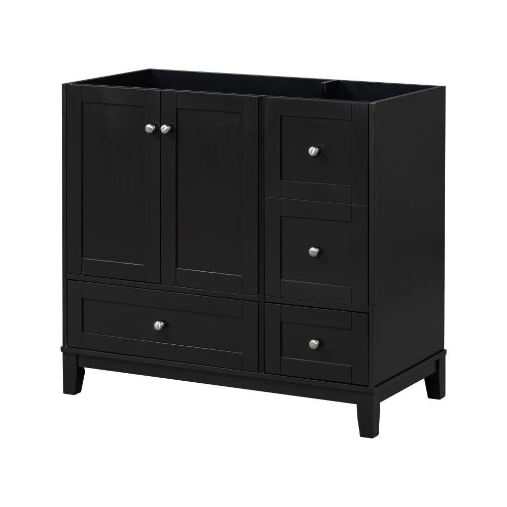 [Cabinet Only] 36" Bathroom Vanity-Black (Sink not included)