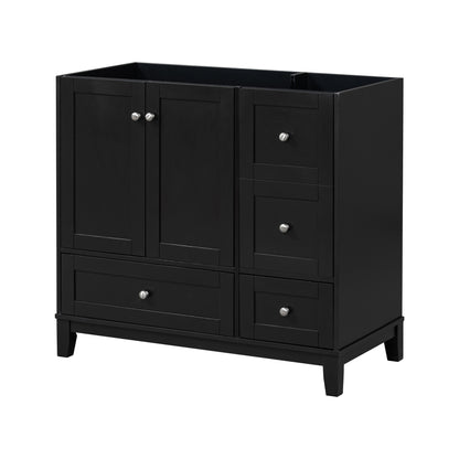 [Cabinet Only] 36" Bathroom Vanity-Black (Sink not included)