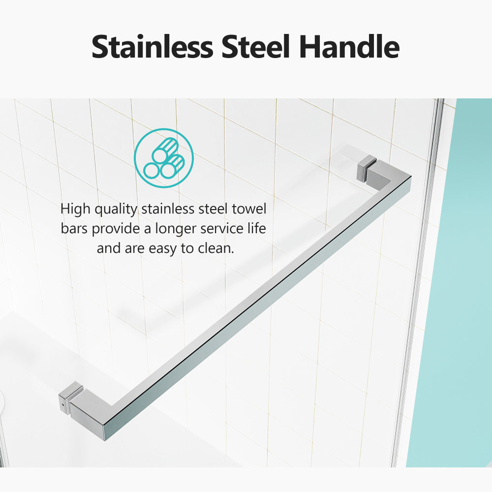 68-72 inches *76 inches  Frameless Double Sliding Soft-Close Shower Door, 3/8 inches (10mm) Thick SGCC Tempered Glass Door, Chrome