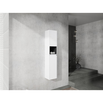 12" Bathroom Side Cabinet, 2-Soft Close Doors, Float Mounting Design, 12*2(KD-Packing)