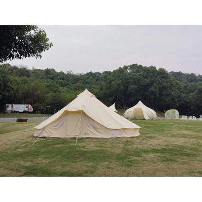 SAM&HAIBEI 6 Persons Canvas Tent Bell Tent Glamping,4 Seasons Yurt Tent for Camping, Heavy Cotton Canvas Tent for Family Camping,Outdoor Hunting,or Party Tent. Durable, 2 in 1,2 Doors Bell Tent