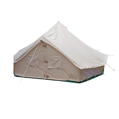 SAM&HAIBEI Canvas Tent Bell Tent Glamping, 4 Seasons Yurt Tent for Camping, 4M/5M Cotton Canvas Tent for Family Camping, Outdoor Hunting, or Party (13ft-16.5ft). Durable, Spacious, and Versatile.