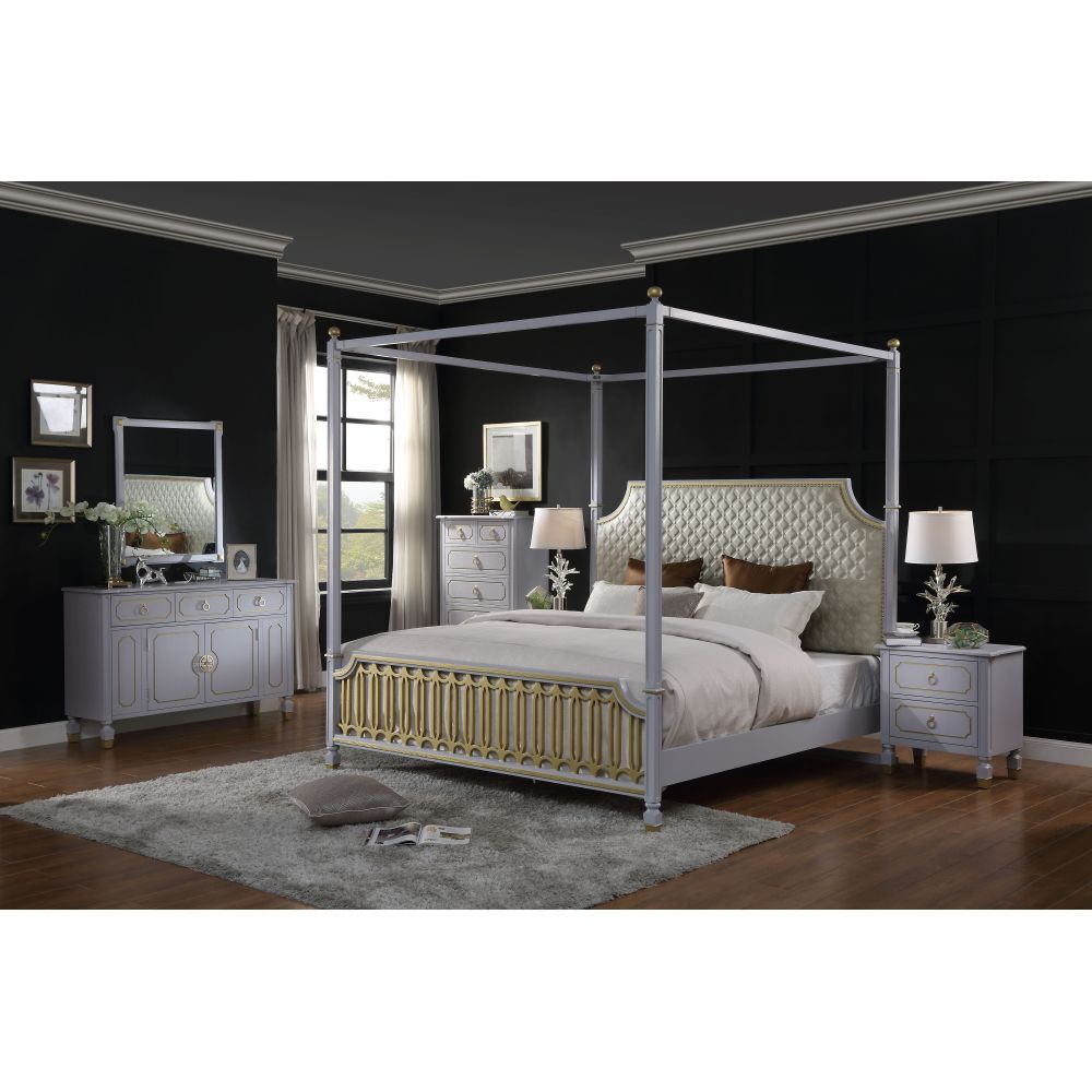 House Beatrice Pearl Gray Finished Mirror