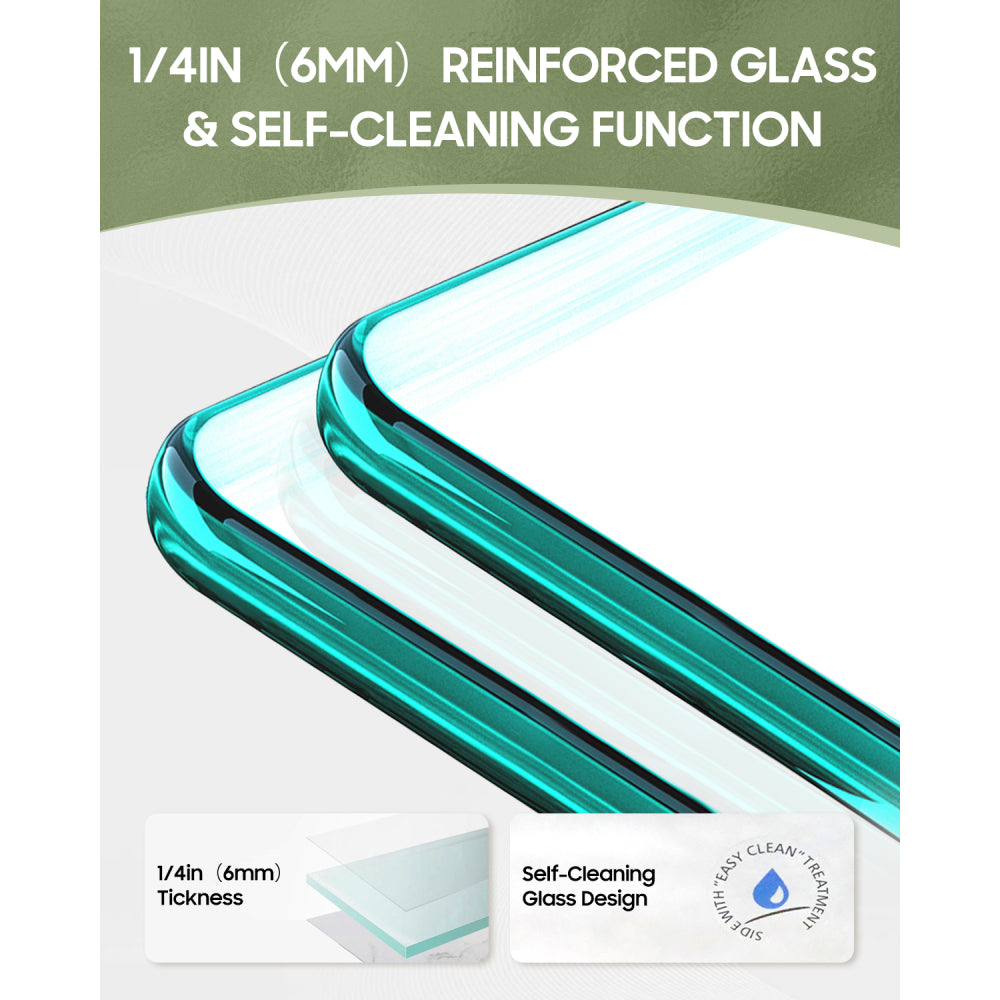 Framed Both Sliding Glass Shower Doors 60" Width x 76"Height with 1/4"(6mm) Clear Tempered Glass, Silver  Finish, Big Rollers, Square Rail, Self-cleaning coating on both sides