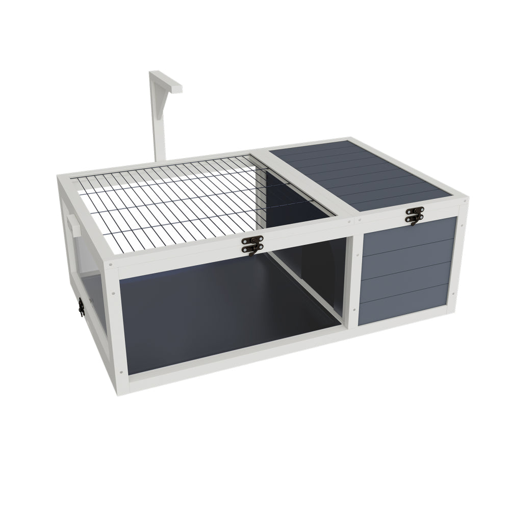 39.5＂Wood Tortoise House Indoor Turtle Habitat Reptile Cage for Lizards, Geckos, with Removable Waterproof Tray,Light Support,Acrylic Window