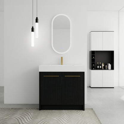 48 Inch Freestanding Bathroom Vanity with Resin Sink, With Soft Closing Door, KD-Package